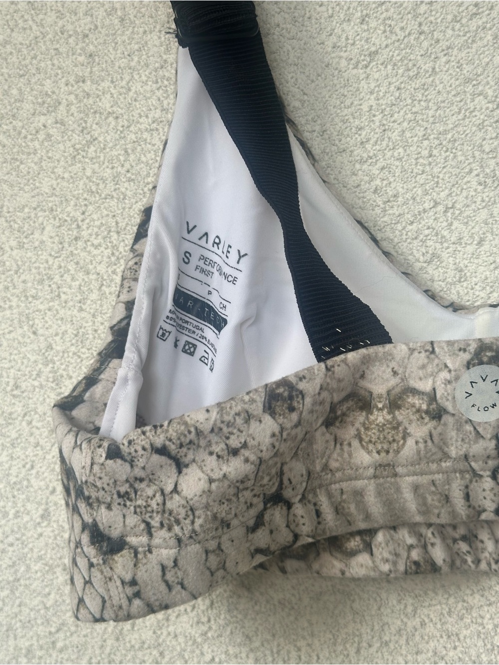 Varley Snake Print Sports Bra Size Small Performance First Racerback - Picture 4 of 6